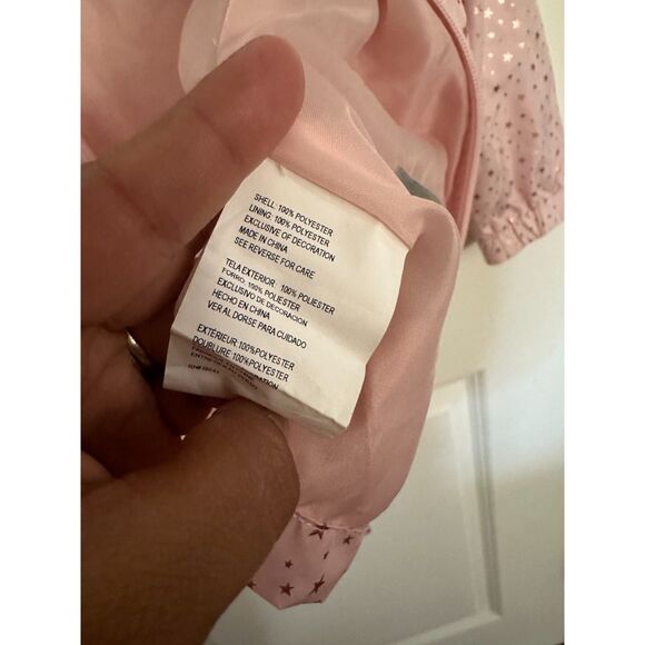 NWOT Rothschild Girl's Pink Windbreaker Jacket Rose Gold Stars Size M (10/12) - Picture 8 of 11